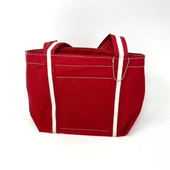 Gemline Mini Canvas Tote Red White Bag Purse - Picture 1 of 9